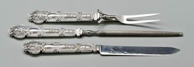 Appraisal: Tiffany sterling carving set Renaissance pattern marks for - three