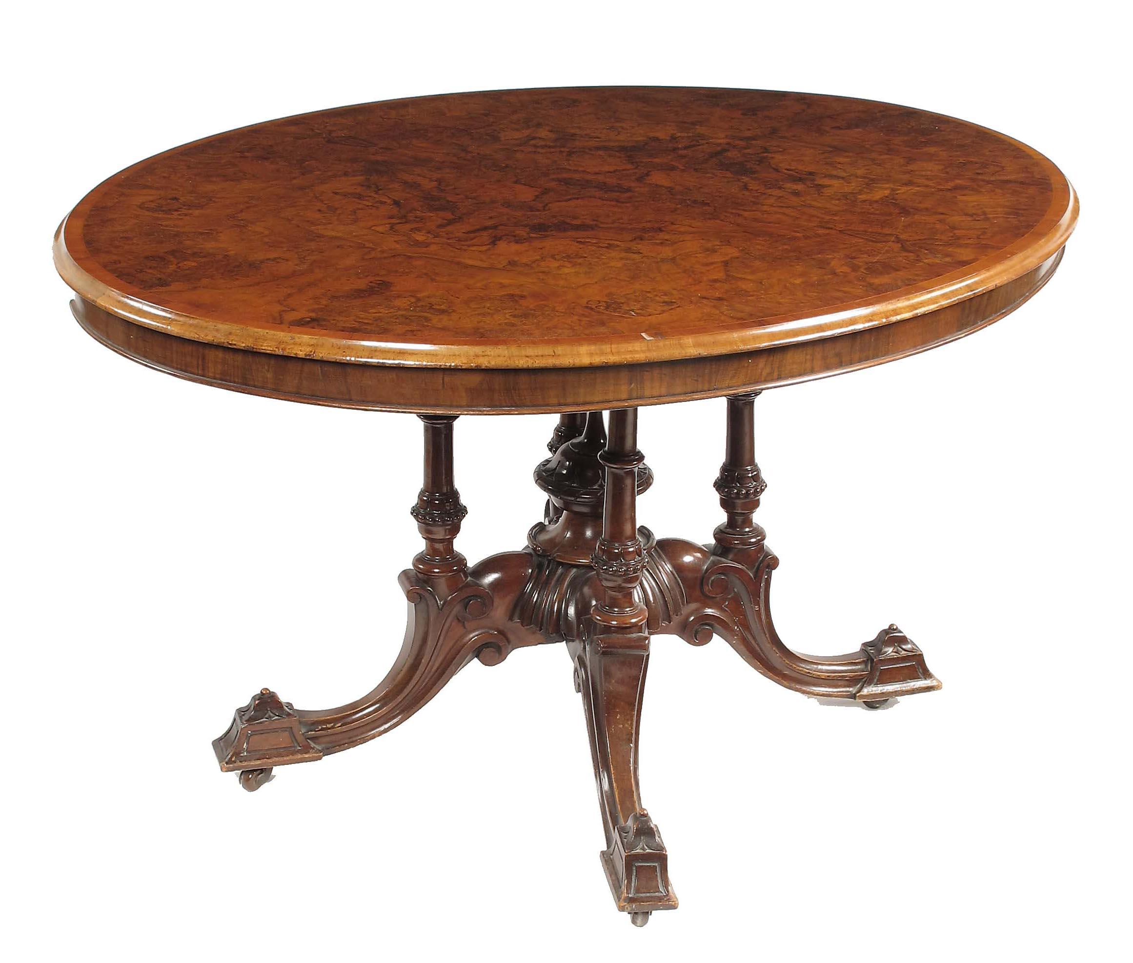 Appraisal: A Victorian walnut loo table