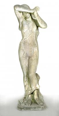 Appraisal: A COMPOSITION STONE FIGURE of a maiden modelled standing in