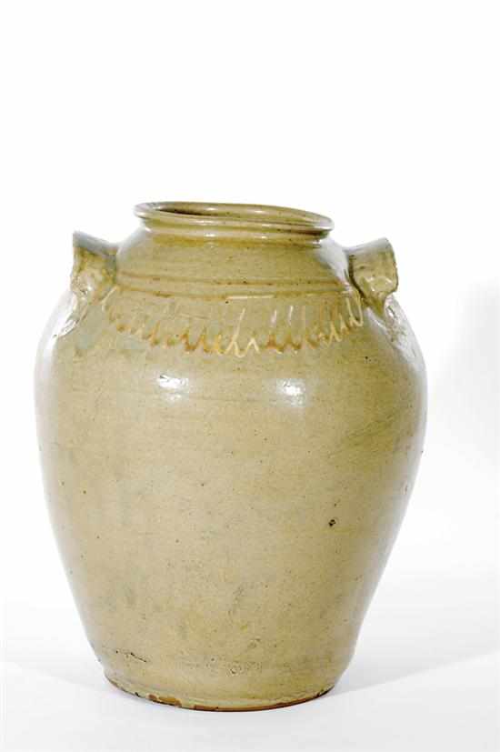 Appraisal: Southern stoneware storage jar Thomas Chandler Edgefield South Carolina circa