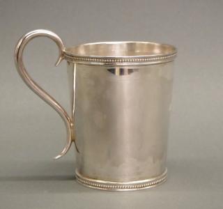 Appraisal: Boston Coin Silver mug A mid th century American Coin