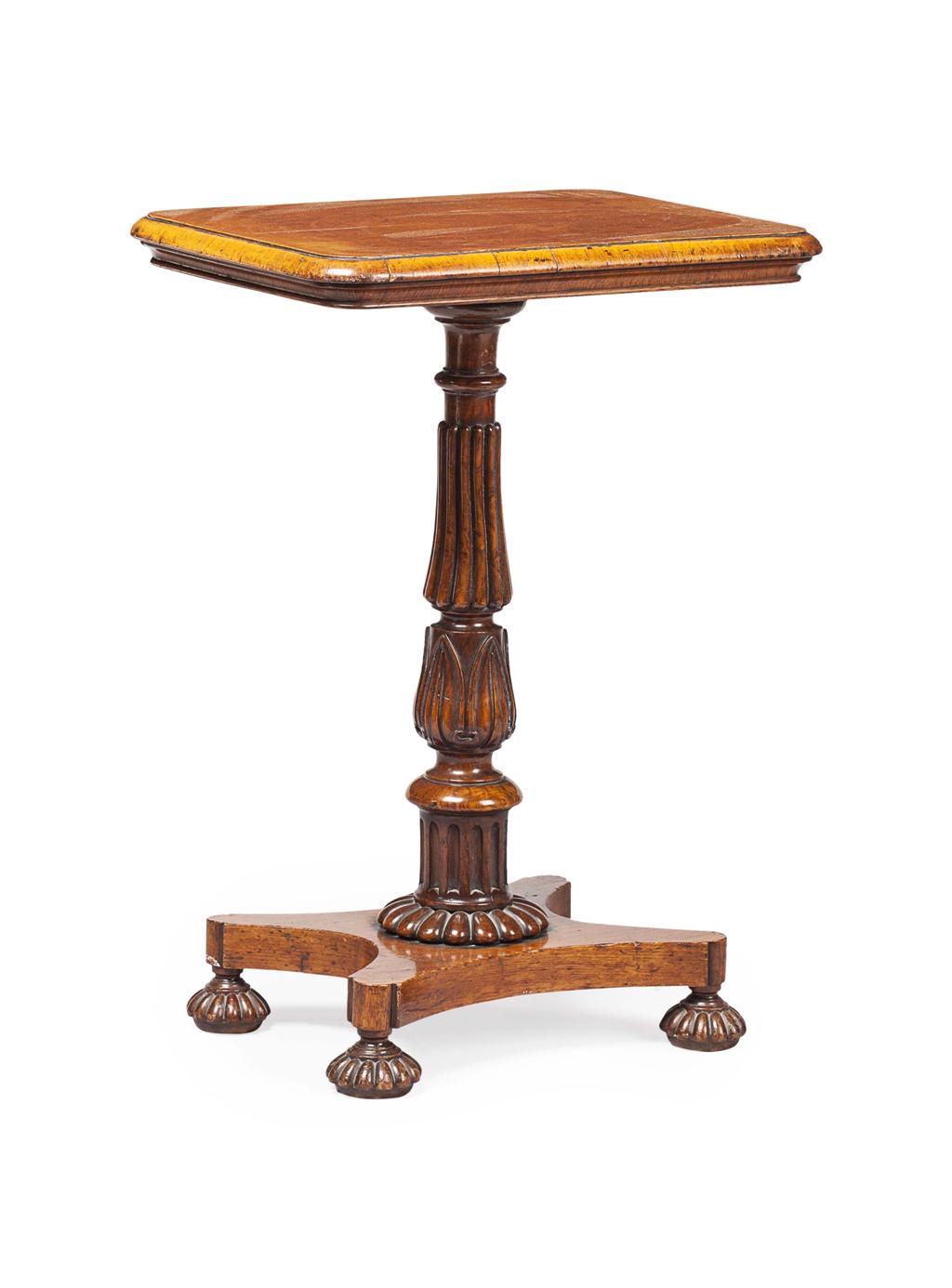 Appraisal: GEORGE IV OAK PEDESTAL TABLE CIRCA the moulded rectangular top