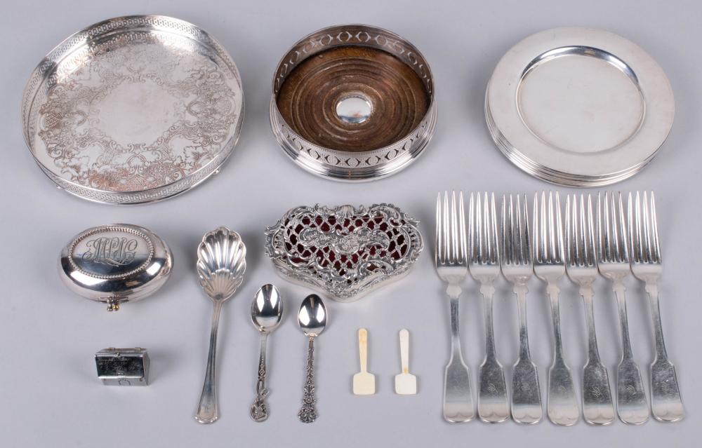 Appraisal: COLLECTION OF SMALL SILVERPLATED ITEMS including an English silverplated wine