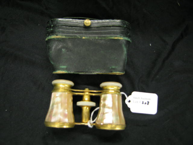 Appraisal: Victorian Mother-of-Pearl Opera Glasses dated with case