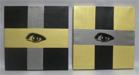 Appraisal: CHRISTOPHER MAKOS AMERICAN - TWO EYES Acrylic and silk screen