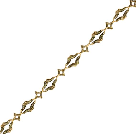 Appraisal: K GOLD SWISS ENAMEL NECKLACE CA Fourteen open square or