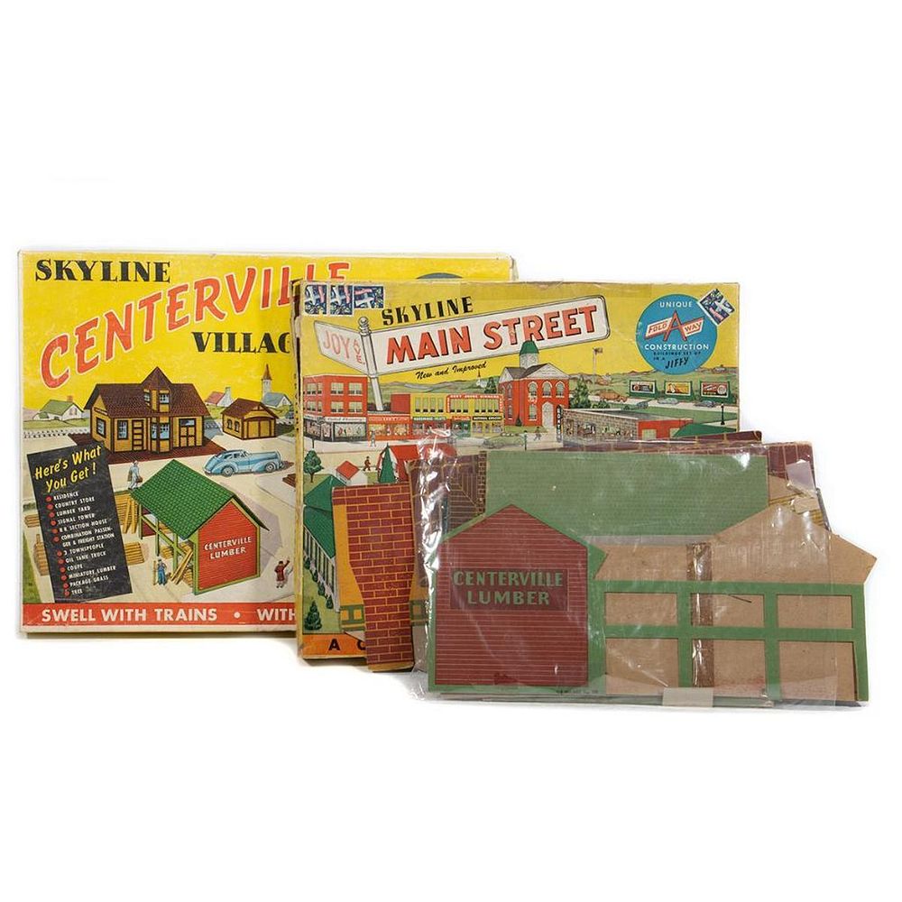 Appraisal: Skyline Cardboard Train Accessory Building Sets Skyline Centerville Village Set