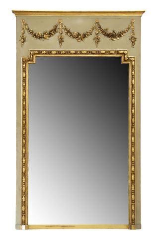 Appraisal: French trumeau mirror late th c the frame parcel gilt