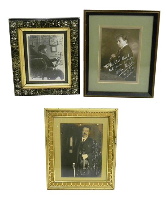 Appraisal: Early th C autographed photographs of professional musicians Jascha Heifetz