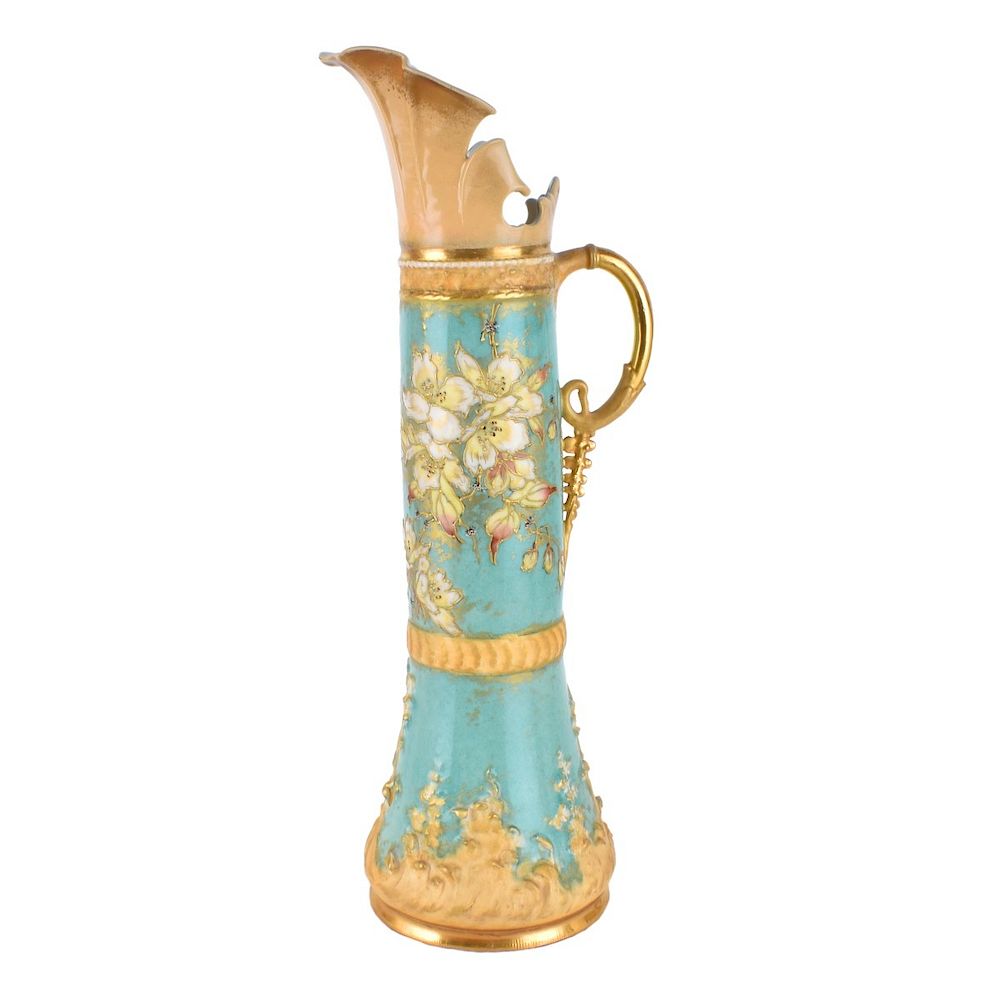 Appraisal: Turn Teplitz Ewer Riessner Stellmacher and Kessel Large Turn Teplitz