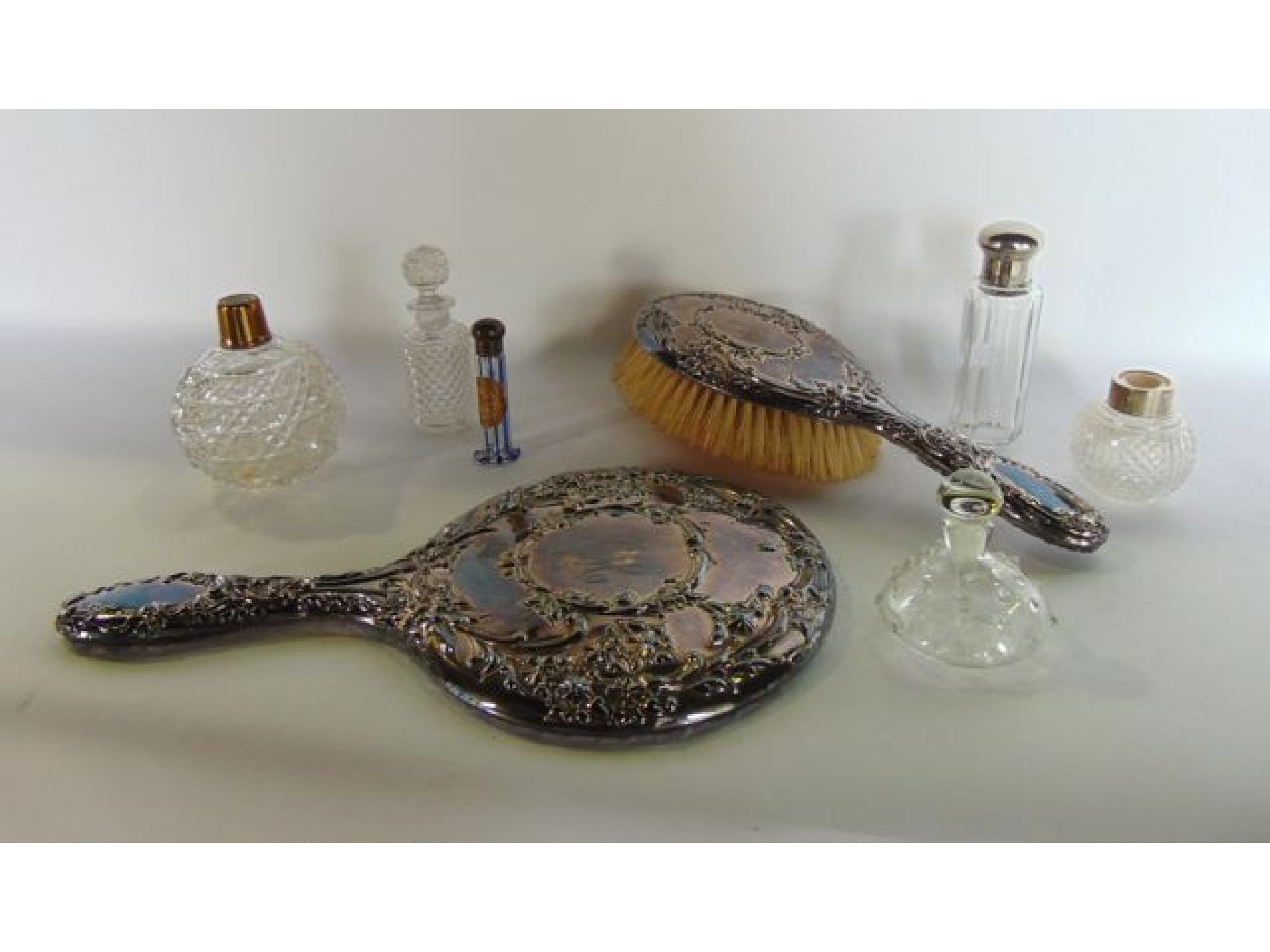 Appraisal: A George V silver dressing set J R Griffin Chester