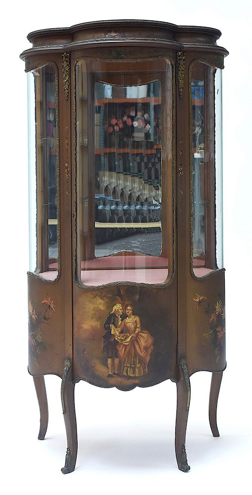 Appraisal: th C gilt Vernis Martin curio cabinet th C gilt