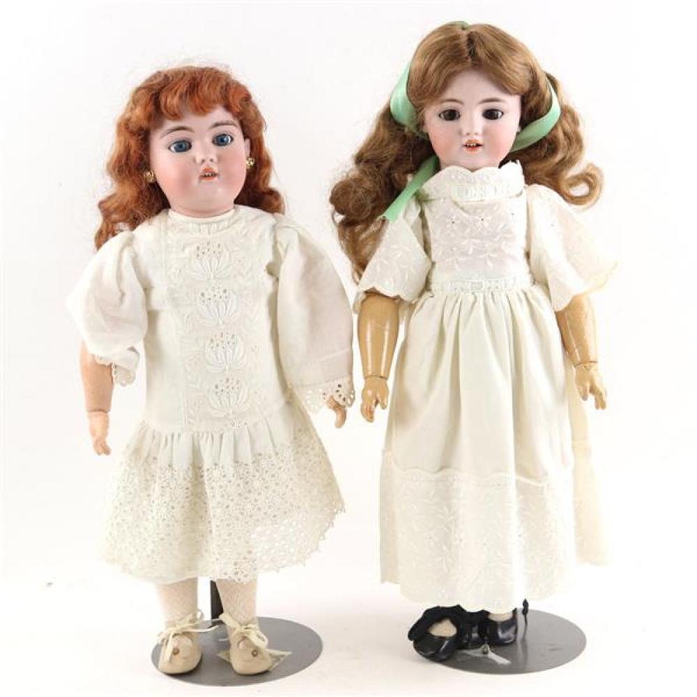 Appraisal: TWO SIMON HALBIG GERMAN BISQUE SOCKET HEAD CHILD DOLLS AND