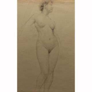 Appraisal: th C French School Female Nude Drawing Work on paper