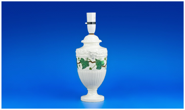 Appraisal: Wedgwood Lamp Base inches in height cream with green foliage