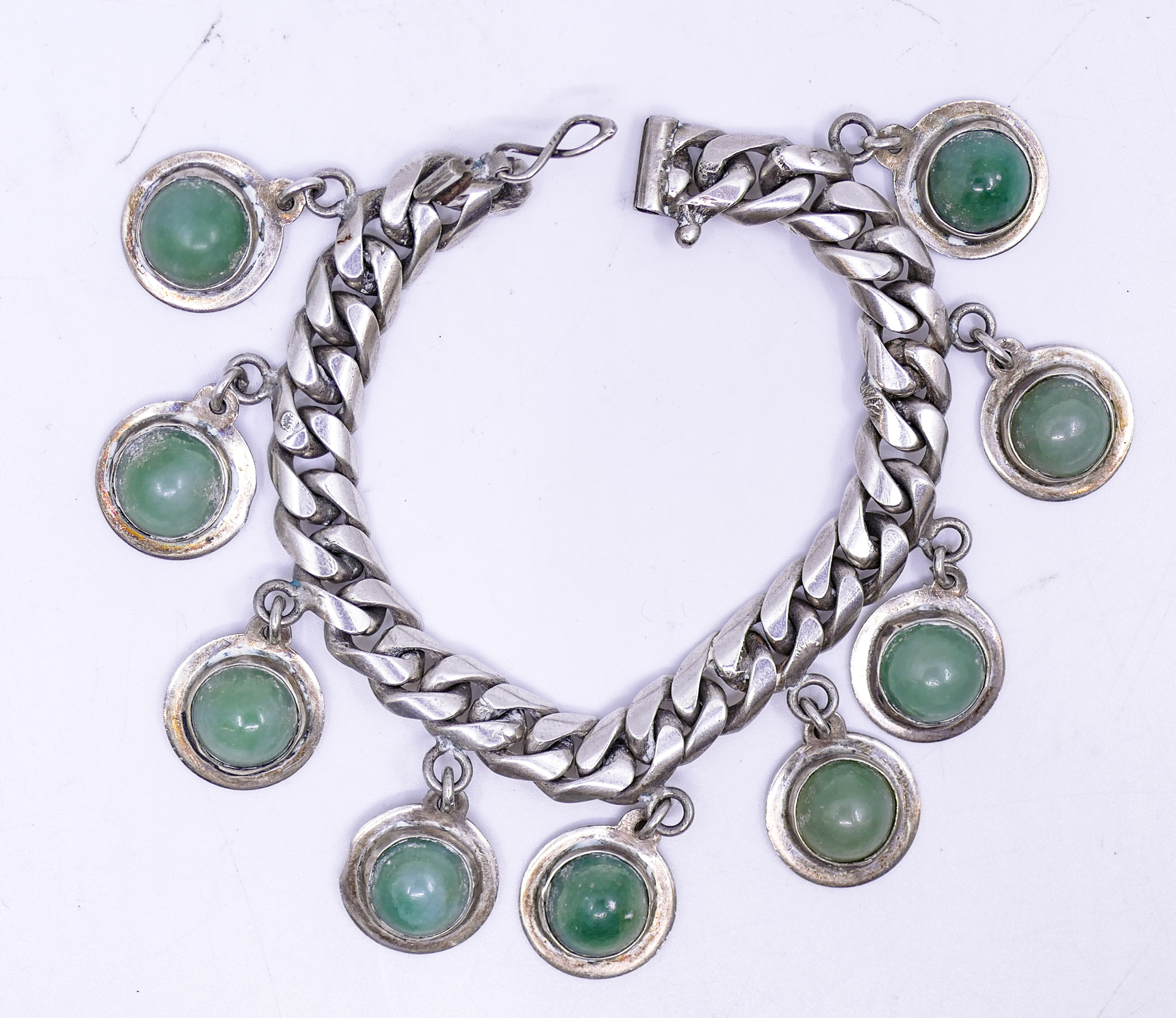 Appraisal: SCC Mexican Sterling Stone Bracelet- ''- g TW