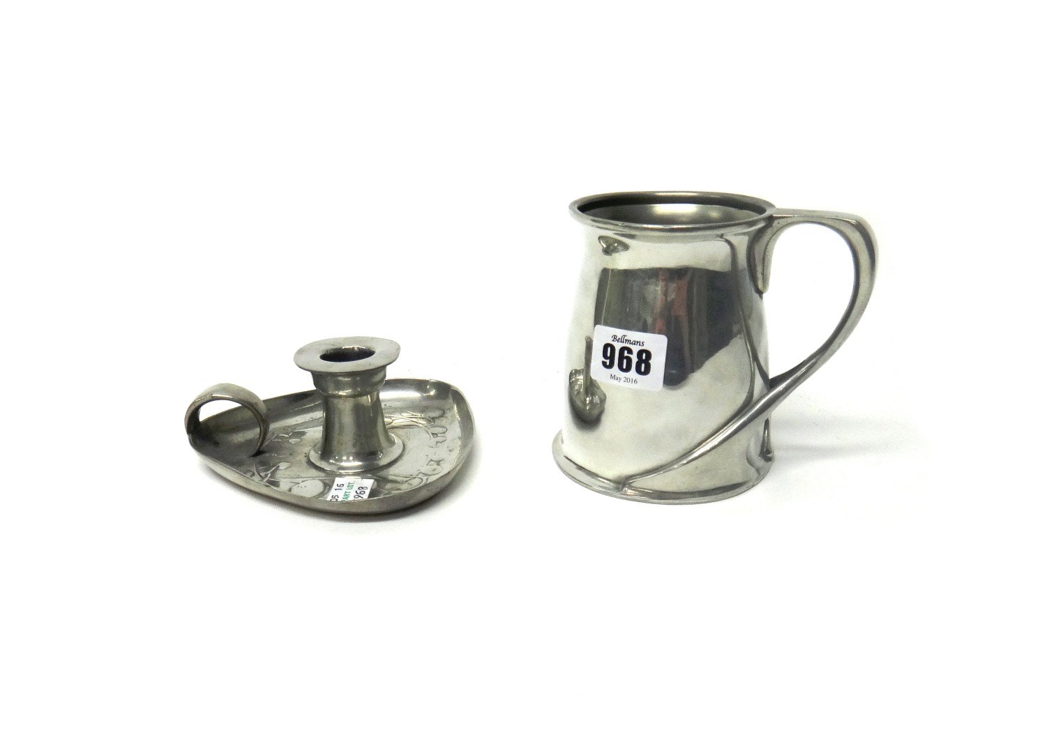 Appraisal: A Tudric pewter mug of Art Nouveau style the design