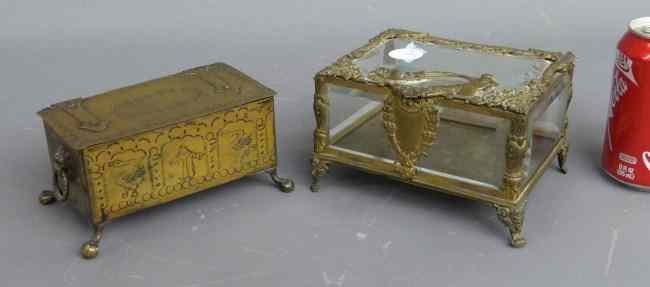 Appraisal: Lot brass dresser boxes