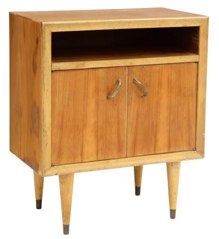 Appraisal: Italian mid-century modern bedside cabinet c s open shelf over