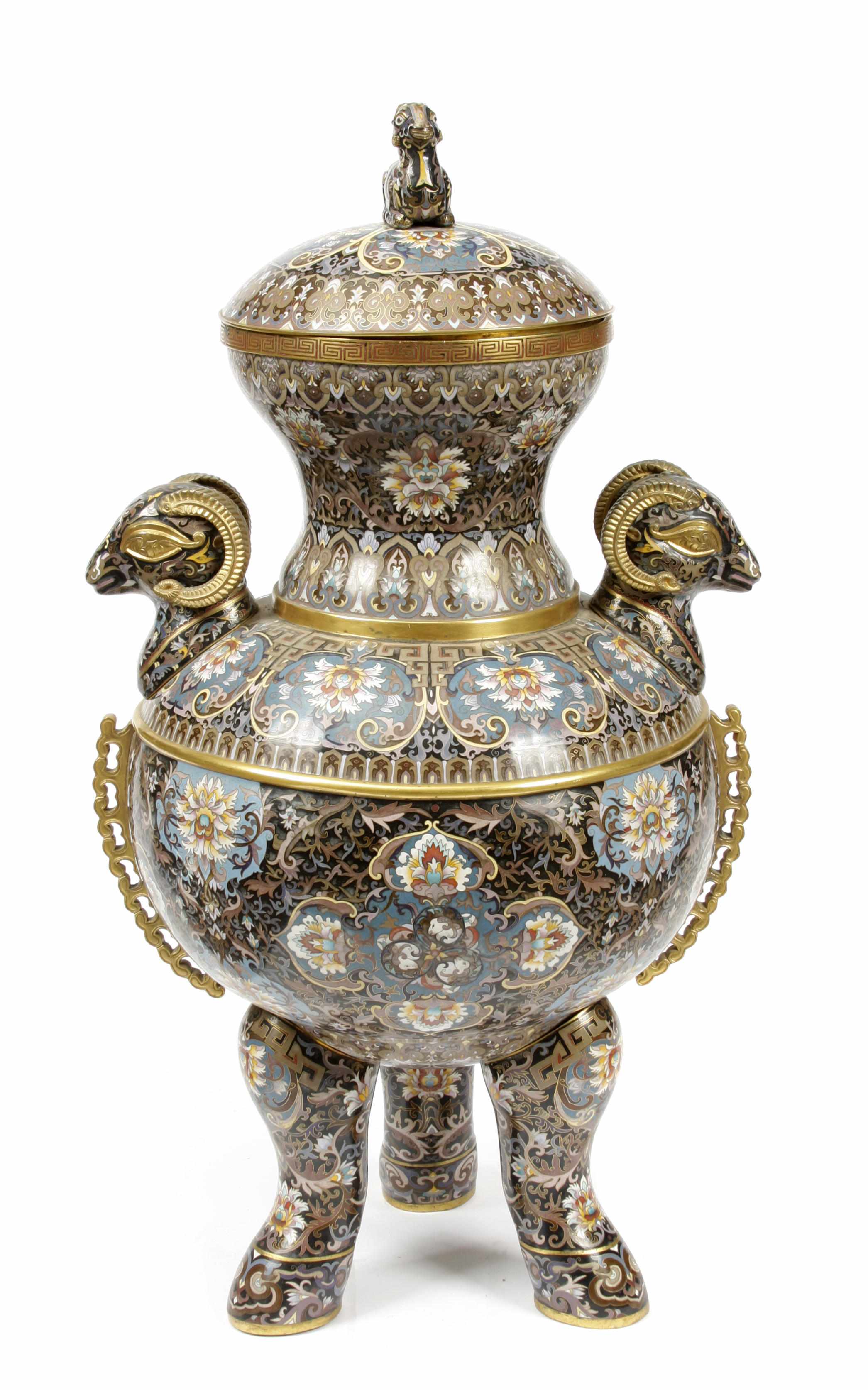 Appraisal: A large Chinese cloisonn censer height in diameter in