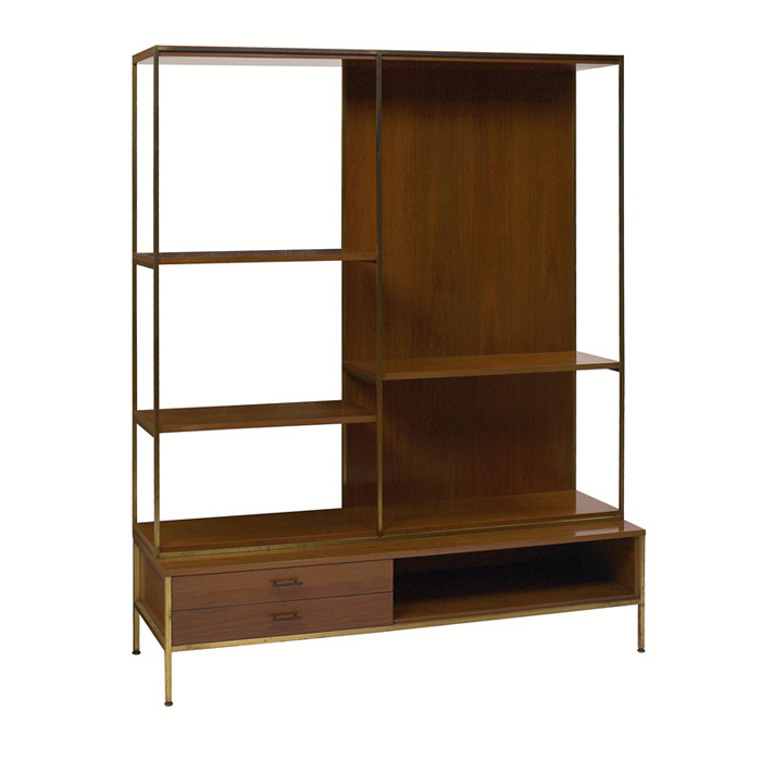 Appraisal: Paul McCobb room divider display unit by Calvin mahogany and