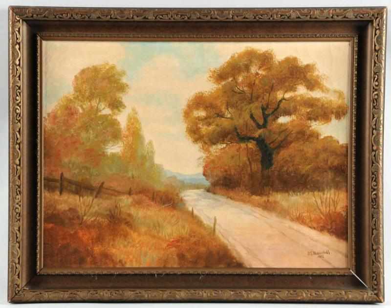 Appraisal: Oil on Canvas Fall Scene Dated By G S Bickerstaff