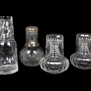 Appraisal: Three William Yeoward Glass Bedside Waterstands and Another Comprising a