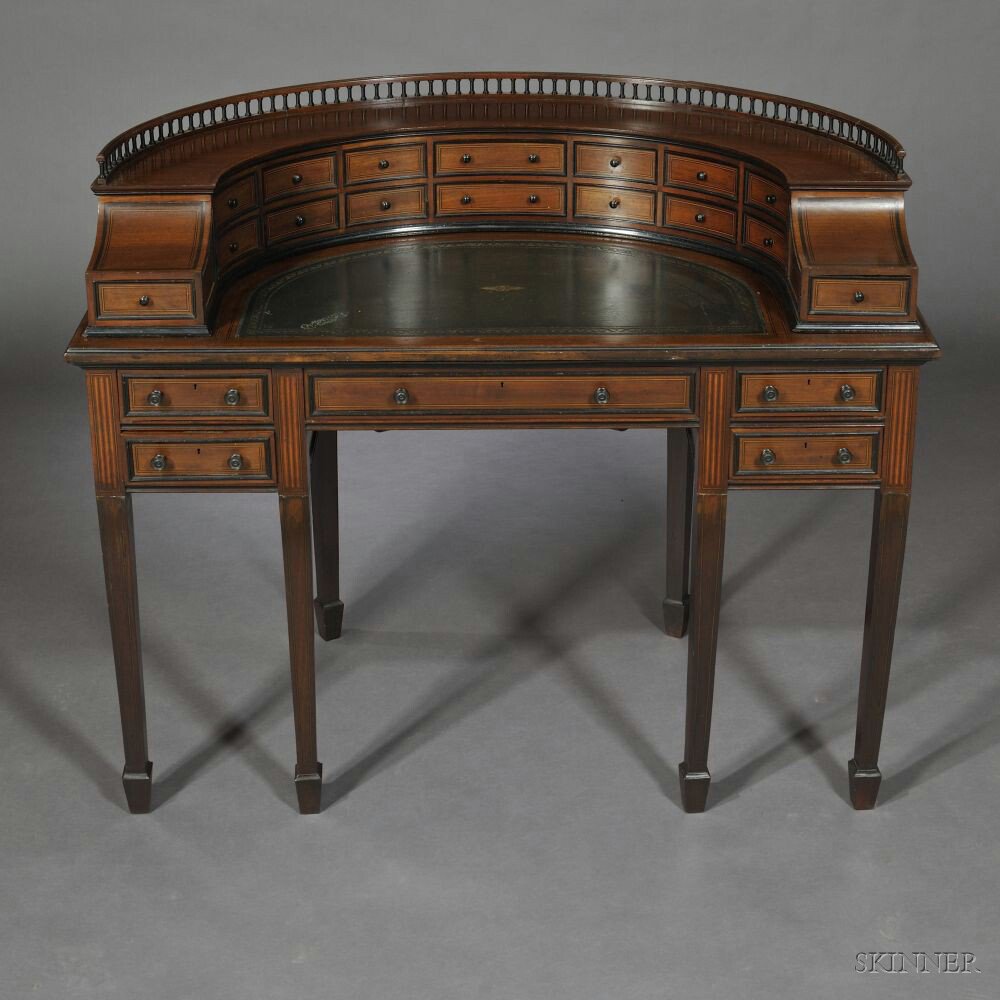 Appraisal: Regency-style Mahogany Carlton House Desk late th early th century