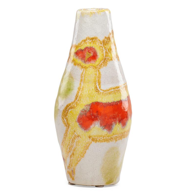 Appraisal: GUIDO GAMBONE Vase with antelope Condition Report Excellent condition no