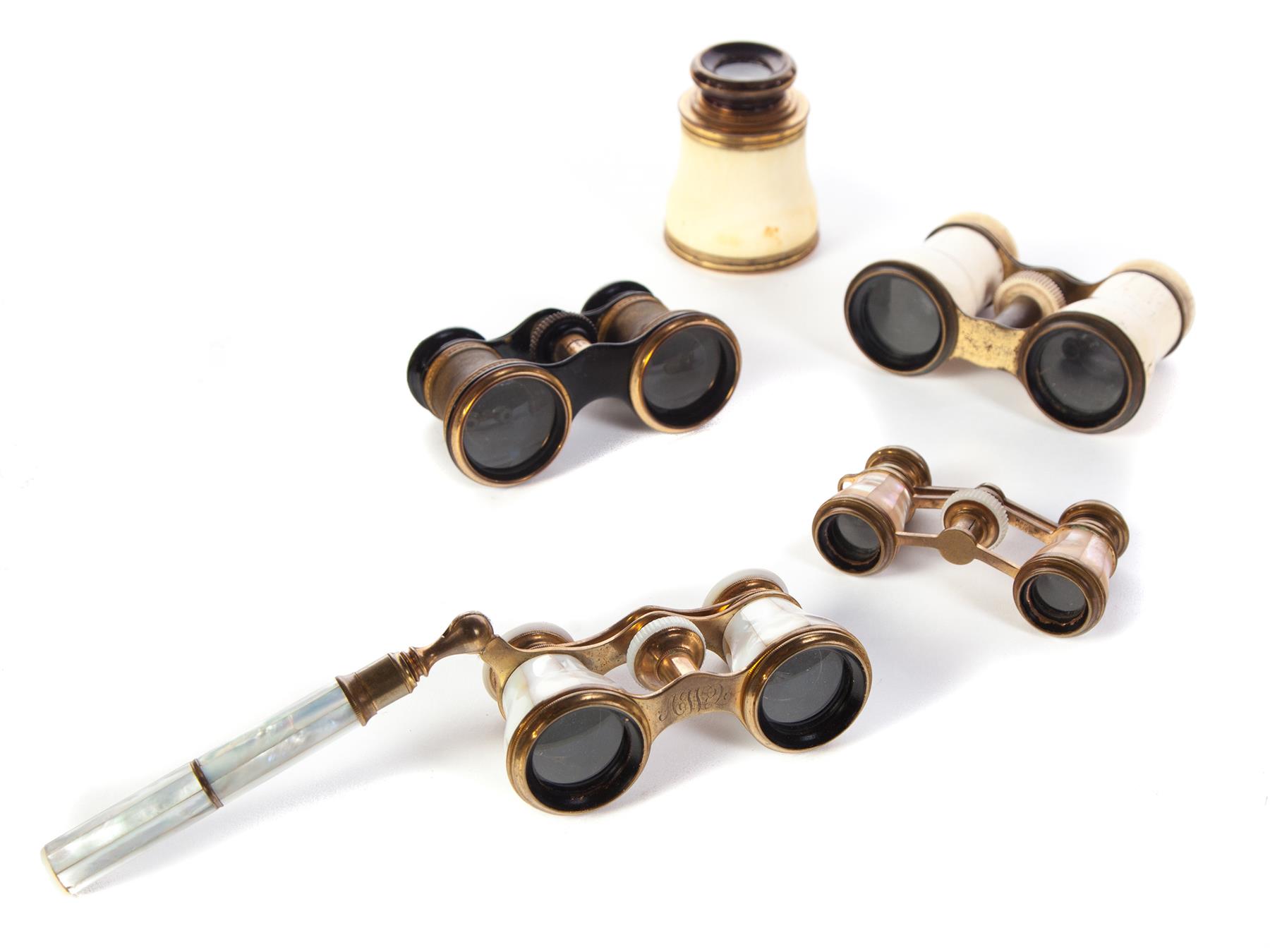 Appraisal: GROUP OF FIVE OPERA GLASSES European and American ca -