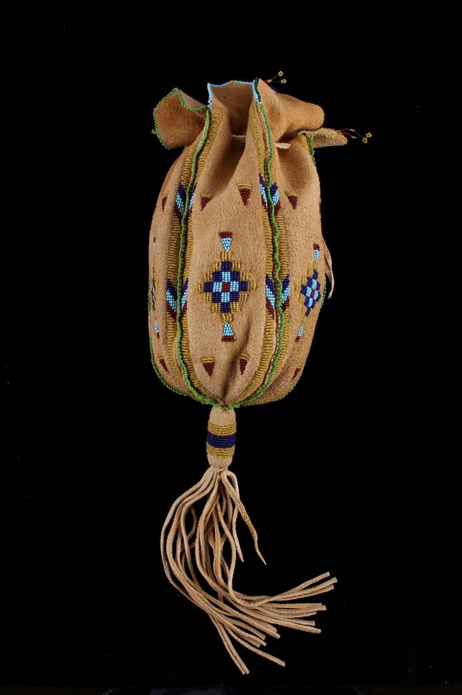 Appraisal: Lakota Sioux Beaded Scrotum Bag by Lone Wolf For your