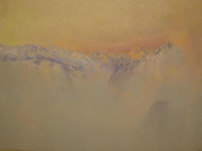 Appraisal: ALFRED OLIVER Looking Across Rhone Valley above Montana signed gouache