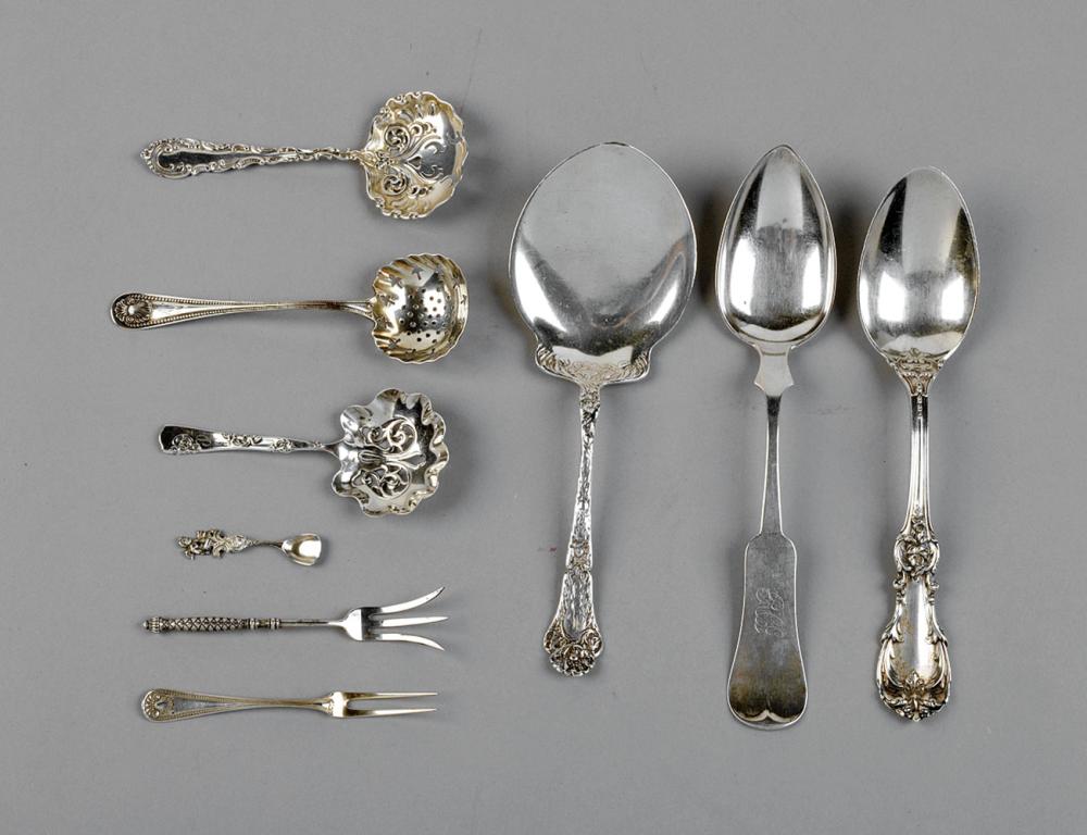 Appraisal: Group of American Coin Silver and Sterling Silver Serving Pieces