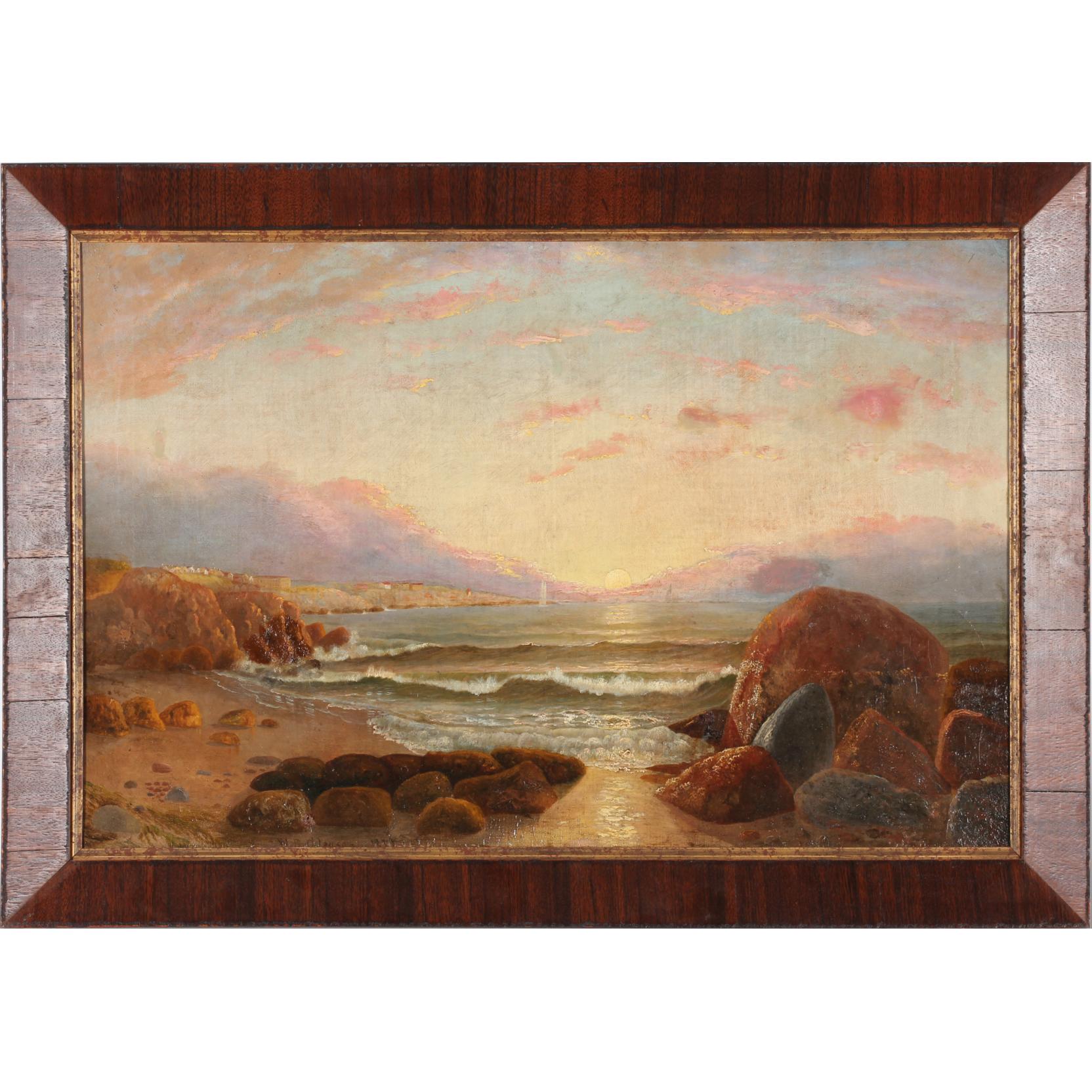 Appraisal: William Gleason MA CA - Rocky Coast oil on canvas