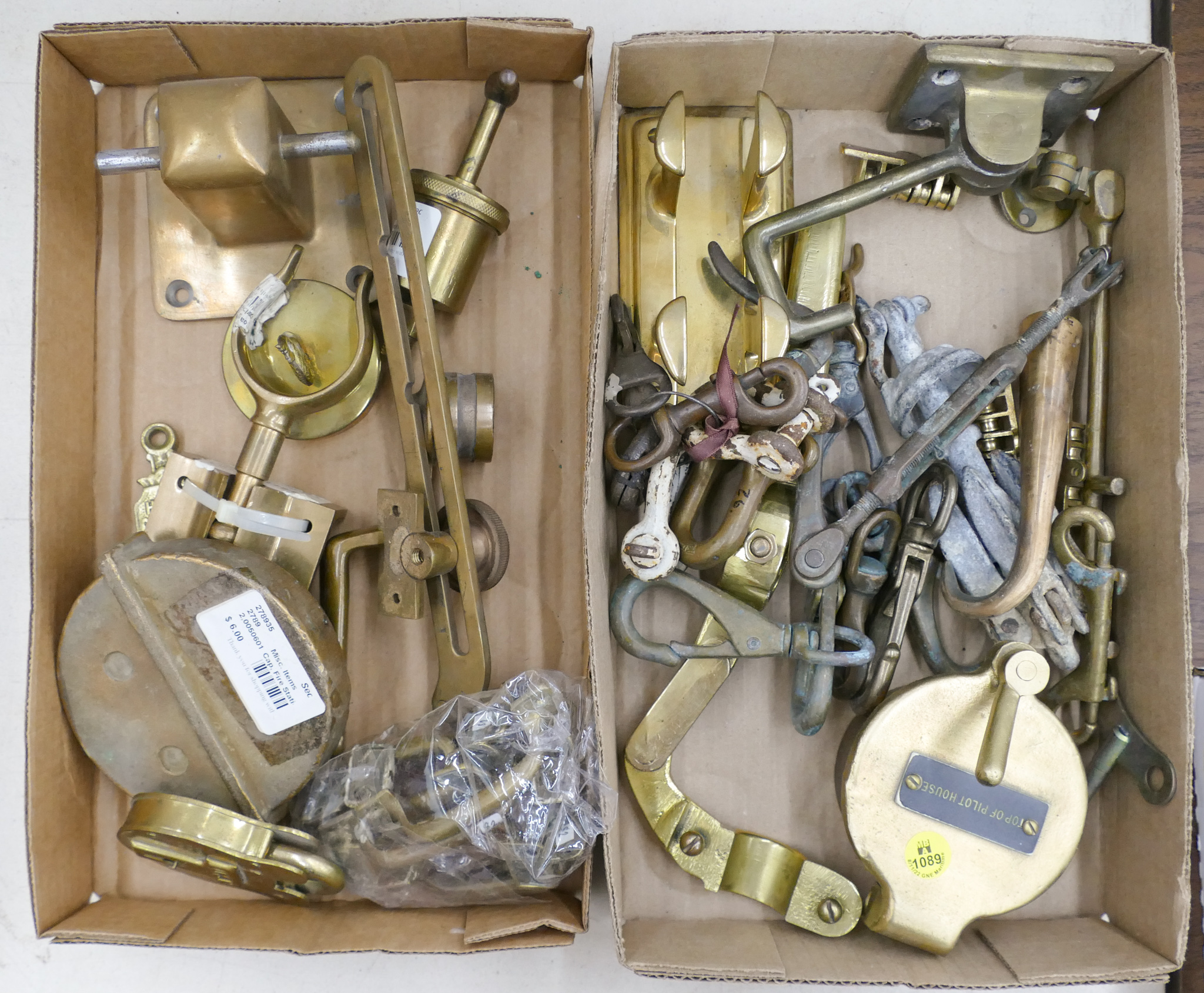 Appraisal: Boxes Assorted Brass Marine Parts Etc