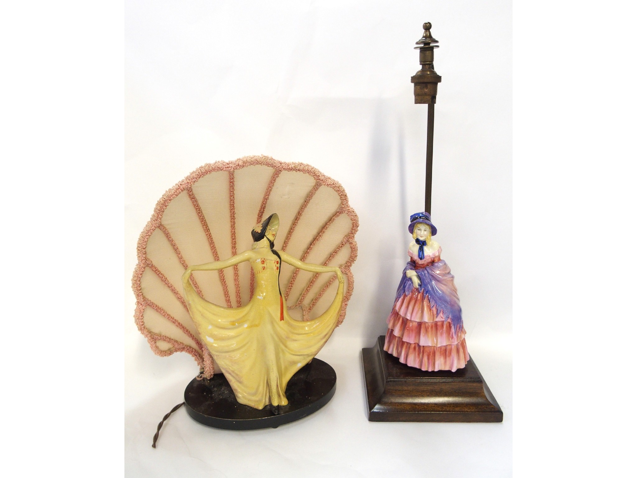 Appraisal: Royal Doulton lady mounted on a lamp base and a