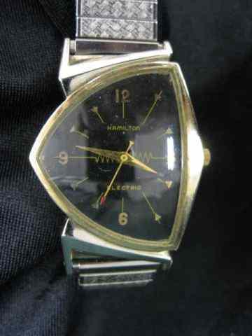 Appraisal: Hamilton Electric Man's Wristwatch scarce vintage watch black dial gold-filled