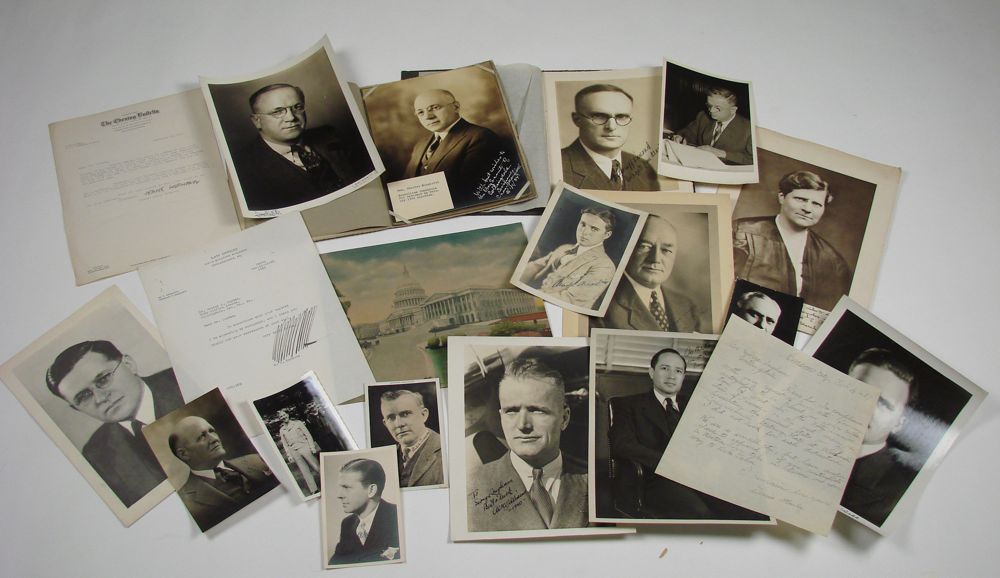 Appraisal: SIGNED PHOTOGRAPHS AND LETTERS Ninety-eight photographs including Gifford Pinochot Mostly