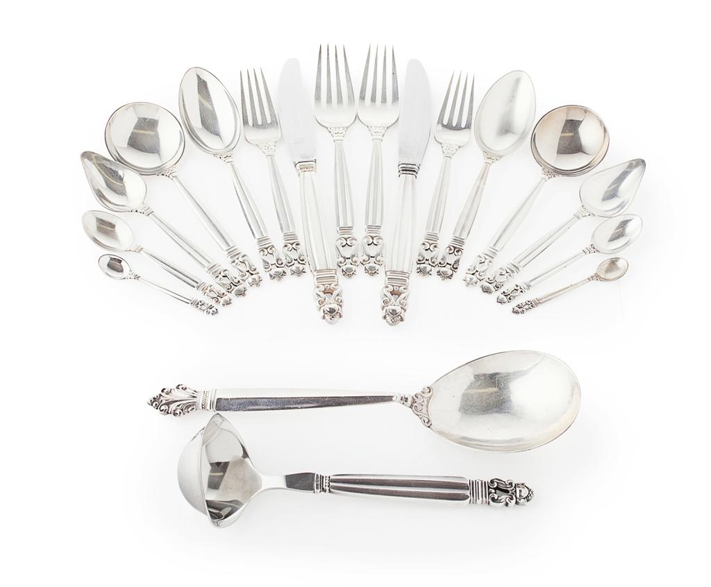 Appraisal: GEORG JENSEN - A suite of 'Acorn' pattern flatware import