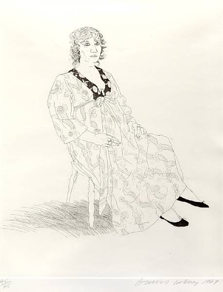 Appraisal: David Hockney British born Celia S A C Etching on