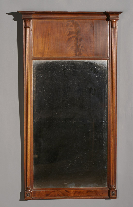 Appraisal: Federal Mahogany Tabernacle Mirror New England Probably Massachusetts Circa Missing