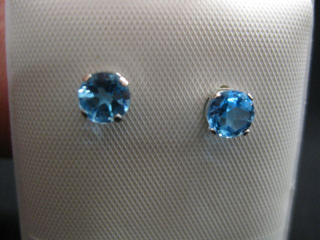 Appraisal: Blue Topaz Earrings each with round carat gem in k