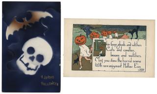 Appraisal: Halloween Postcards Lot of Two American s Including Rust Craft