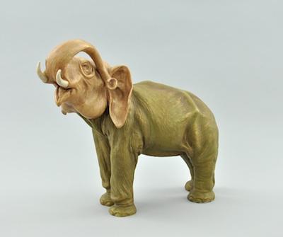 Appraisal: A Royal Dux Austrian Porcelain Elephant Figure ca A naturalistic