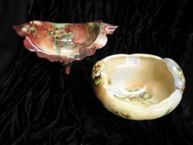 Appraisal: Handpainted Porcelain Footed Bowl decorated inside out