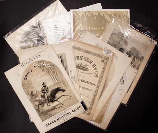 Appraisal: Pictorial Sheet Music Civil War Interest Nine items each with