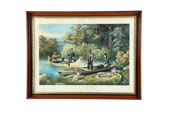 Appraisal: PRINT BY CURRIER IVES Handcolored lithograph on paper Large folio