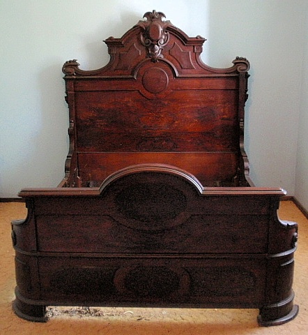 Appraisal: - Two-piece Victorian walnut bedroom suite c full-size bed h