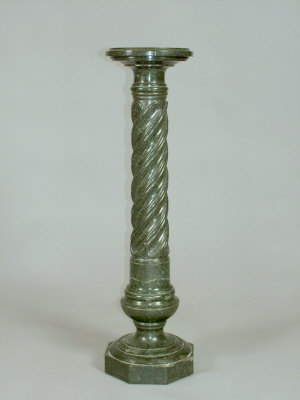 Appraisal: A th century serpentine marble three section pedestal of spiral