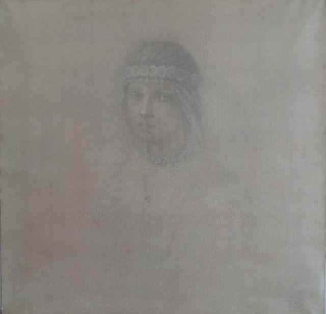 Appraisal: KOULBAK Victor Oil and Graphite on Canvas of aBeauty Monogrammed